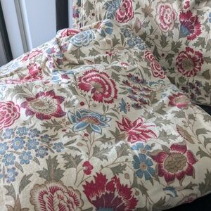 Gorgeous LL Bean Sheet Set Botanical Floral Flannel Like New